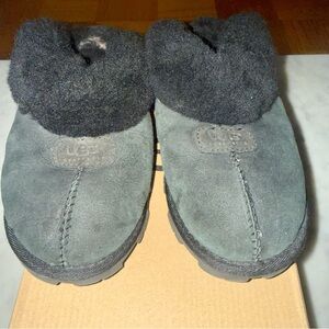 UGG Black Suede Cozy Slippers